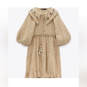 NWOT Zara Peter Pan Collar Mini Dress